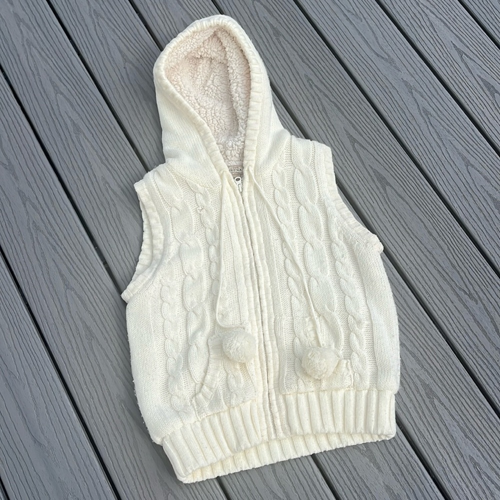 ❄️ Cream Knit Sherpa Lined Vest